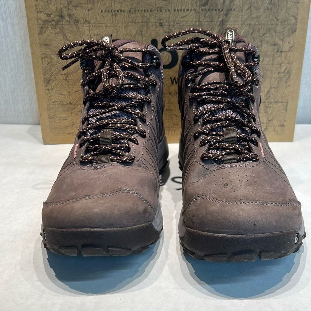 Oboz Womens Sypes Mid Leather B-Dry Waterproof Hiking Boots Sz 7.5 Peppercorn 77 - Picture 3 of 11